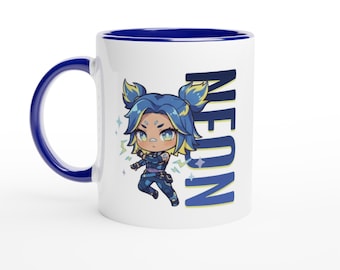 Neon Valorant Coffee Mug Cute | Gift For Gamers | Cute Chibi Cup