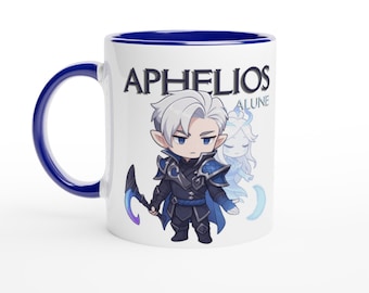 Aphelios League Of Legends Coffee Mug, Alune, LoL Chibi Fanart Cup
