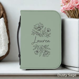 Personal Bible Cover, Floral Custom Bible Case with Handle for Christian Mom, Notebook Zipper Bible Case for Women, Faith Jesus Gift for Mom