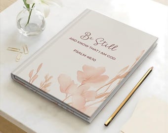 Bönedagbok med inbunden kristen anteckningsbok, blommig akvarell, trosbaserad dagbok, Jesusgåvor, 150 linjerade sidor