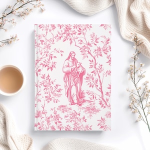 Jesus and Lost Lamb Blue Toile Journal, Christian French Toile Notebook, New Believer Gift, Toile de Jouy Faith Gift for Mom