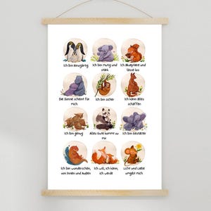 Affirmation poster A4 | Poster power phrases | Animals | Positive beliefs | Gift | Emotions | Feelings | Affirmations
