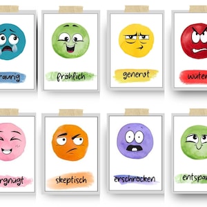 Gefühlskarten S | Emotionskarten I Stimmungskarten | Gefühle | Kinder| Emotionen I Lernkarten | Kindergarten | emotionale Intelligenz