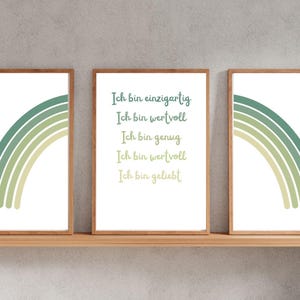 Cartel de afirmación A4 | Arcoiris | creencias positivas | Regalo para niños | Emociones I Sentimientos I Póster Habitación Infantil