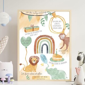 Póster de afirmación A4 | Afirmaciones del cartel | creencias positivas | Regalo para niños | Emociones I Sentimientos I Póster Habitación Infantil
