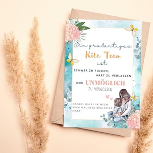 Kita Erzieherin | Abschiedskarte Kindergarten| Dankeskarte Kita| Abschiedsgeschenk | Geschenk | Kindergarten | Tagesmutter | Danke | Krippe