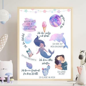 Póster de afirmación A4 | Afirmaciones del cartel | creencias positivas | Regalo para niños | Emociones I Sentimientos I Póster Habitación Infantil