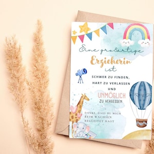 Ensemble de cartes d'adieu assistante maternelle | Cadeau d'adieu | Carte de remerciement carte | Aquarelle | Garderie | Éducateur | Équipe de maternelle | Jardin d'enfants