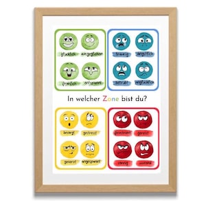 Gefühlszonen Poster | Kinder| Emotionen I interaktives Lernen | Montessori | Kindergarten | Gefühle | Achtsamkeit | emotionale Intelligenz