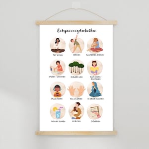 Póster de relajación A4 | Atención plena | Niños| Regalo para niños | Emociones I Sentimientos I Póster Habitación infantil | regulación | póster