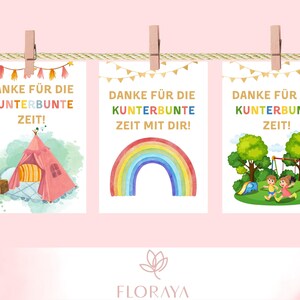 Abschiedskarte Kindergarten Set | Grundschule Abschiedsgeschenk | Karte Dankeskarte | Aquarell | Kita | Erzieherin | Tagesmutter | 3 er Set