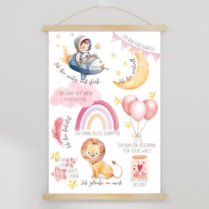 Póster de afirmación A4 | Afirmaciones del cartel | creencias positivas | Regalo para niños | Emociones I Sentimientos I Póster Habitación Infantil