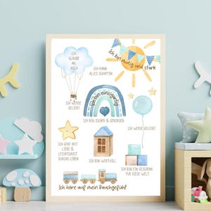 Póster de afirmación A4 | Afirmaciones del cartel | creencias positivas | Regalo para niños | Emociones I Sentimientos I Póster Habitación Infantil