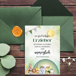 Kita Erzieherin | Abschiedskarten Set Kindergarten | Grundschule | Karte Dankeskarte | Abschiedsgeschenk | Geschenk Kita | Tagesmutter