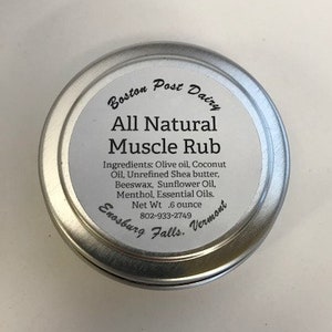 All Natural Muscle Rub, Body Butter, Menthol Rub, gifts for him, gift for coworker, gift under 10, travel size image 4