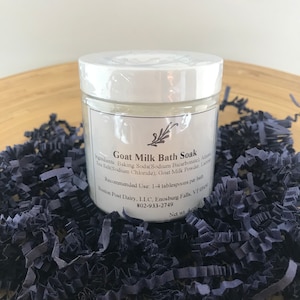 Luxurious Unscented Goat Milk Bath Soak 4 oz. Relaxing scent free bath spa. Great gift for Mother's Day, Gift for her, Bridesmaid gift image 1