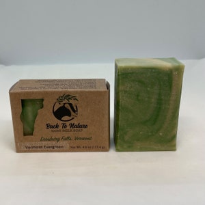 Vermont Evergreen Goat Milk Soap, unisex woodsy scent for men or women, pine scented, tree scented