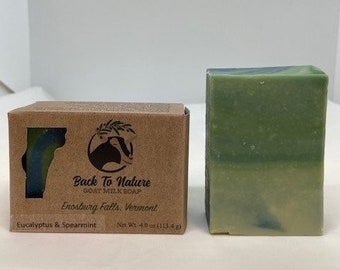 Eucalyptus Spearmint Goat milk soap/bar soap/moisturizing soap, father's day gift