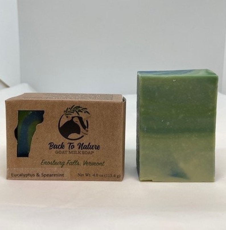 Eucalyptus Spearmint Goat milk soap/bar soap/moisturizing soap, father's day gift image 1