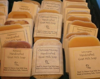 10 Trial Size Goat Milk Soaps/goat's milk soap bed and bath size/Assorted scents