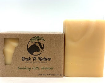 Jabón de leche de cabra sin perfume, sin aroma, puro y natural, sin colorantes, sin fragancia, jabón suave, jabón para bebés, jabón para piel sensible.
