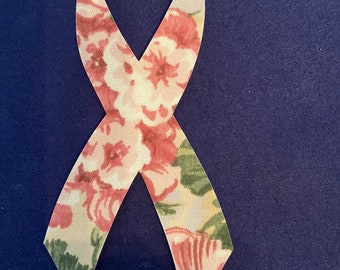 Breast cancer awareness ribbon appliqué