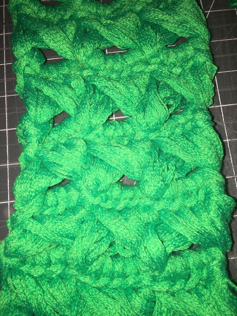 Chunky Lace scarf in Fluorescent Green image 3
