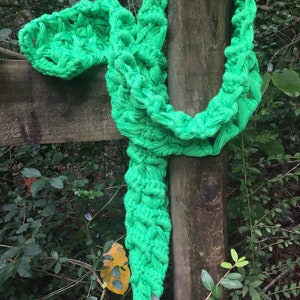 Chunky Lace scarf in Fluorescent Green image 1