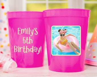 5th Birthday Custom Stadium Cups, Personalized Photo Party Cups, Personalized 5th Birthday, Print Any Image, Party Decorations and Favors