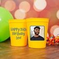 25th Birthday Custom Stadium Cups, Personalized Photo Party Cups, Personalized 25th Birthday, Print Any Image, Party Decorations and Favors