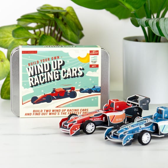 DIY Wind-Up Race Car Kit: STEM Toy, Ages 6+