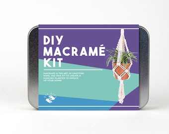 DIY Macrame Kit: Hanging Planter Craft Gift Tin