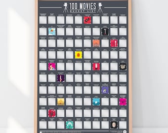 100 Movies Scratch Off Poster: Interactive Film Bucket List