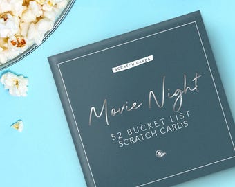 Movie Night Scratch Cards - 52 Film Bucket List, Personalized Gift