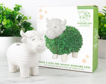 Highland Cow Chia Planter