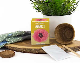 August Birth Flower Gift Set: Grow Your Own Poppy Seeds