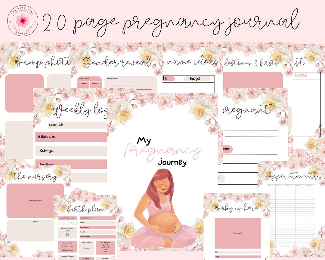Floral Pregnancy Journal: Bump Tracker, Birth Plan, Baby Names (digital ...