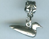 Sterling LOON Bead Charm for all Name Brand Add a Bead Bracelets - 3D - DUCK