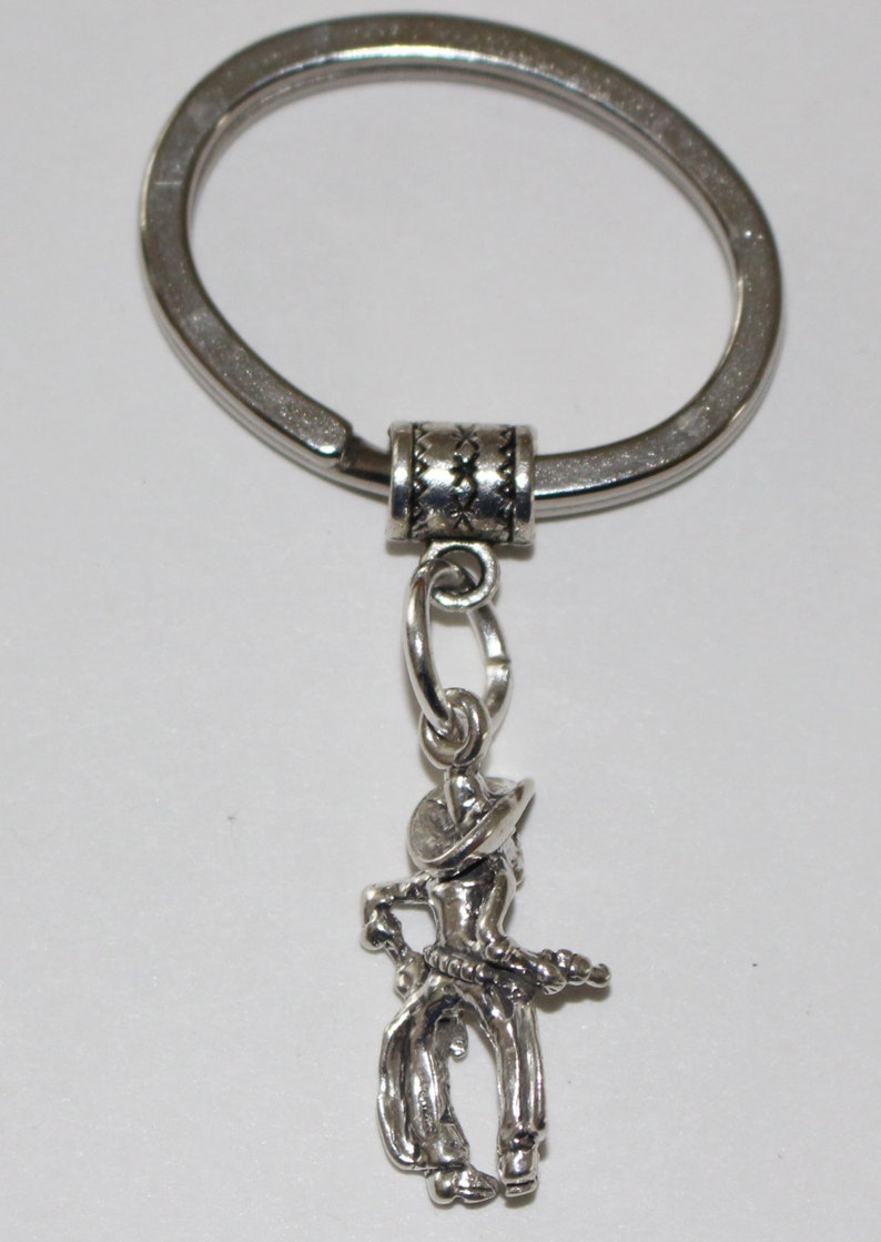 Sterling 3D OLDTIME COWBOY Key Ring Key Chain Western Etsy