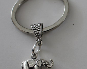 Sterling 3D ELEPHANT Key Ring - Wildlife, Totem, Luck