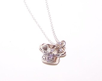 Heavy Chef's Hat Toque Cooking Kitchen 3D .925 Sterling Silver Charm Pendant Heavy Chef's Hat Toque Cooking Kitchen 3D .925 Sterling Silver Charm Pendant