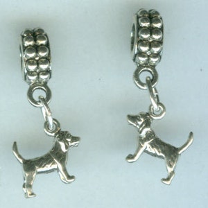 Sterling COCKER SPANIEL Dog Bead Charm for all Name Brand Add a Bead Bracelets Heavy 3D