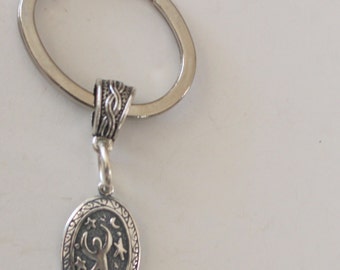 Sterling Silver STAR DANCER  Key Ring - Key Chain - Key Holder -