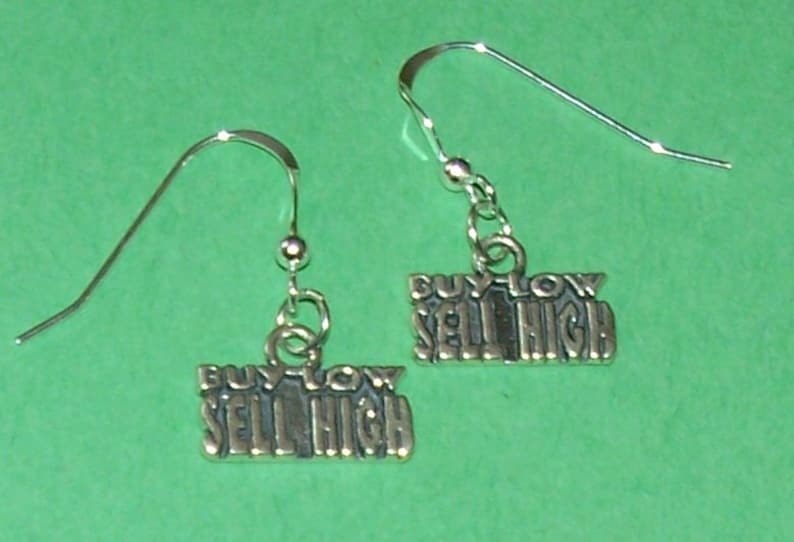 Profession Sterling Silver Buy Low Stock Market Sell High Earrings