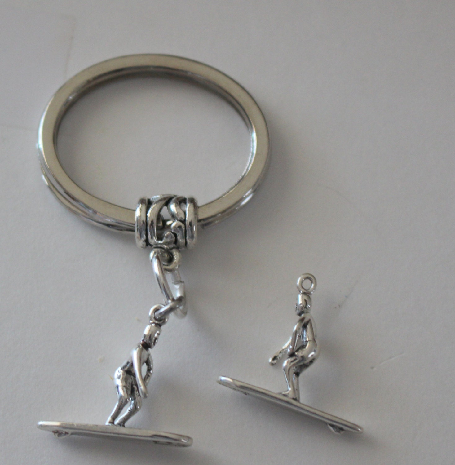 Sterling Silver SURFER Key Ring Key Chain Key Holder Etsy
