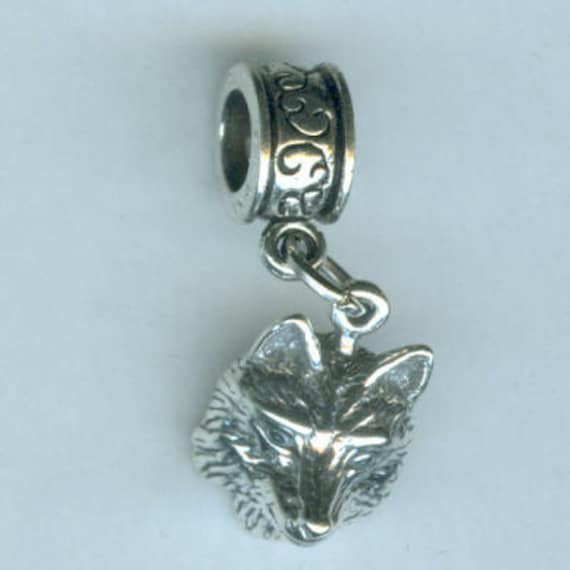 Sterling Silver Wolf Bead Charm