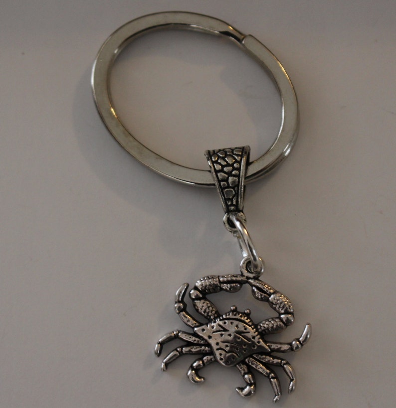 Silver CRAB Keychain Key Chain Keyring Key Ring Food Etsy