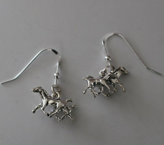 Caballo De Plata Esterlina Aretes mensaje con un regalo perfecto