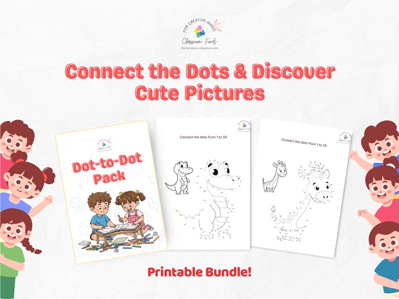 Dot to Dot Worksheets Printable Bundle | Connect the Dots Activity ...