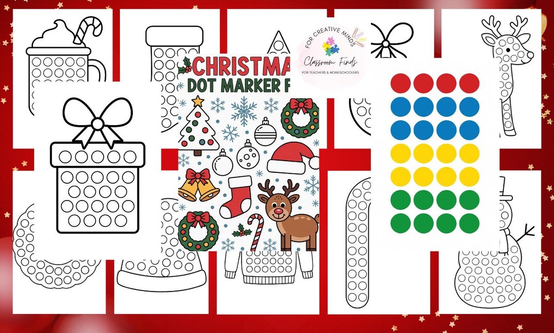 Christmas Dot Marker Coloring Pages, Christmas Preschool Holiday ...